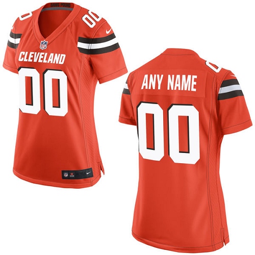 Women's Elite Nike Jersey Orange Alternate - Customized NFL Cleveland Browns